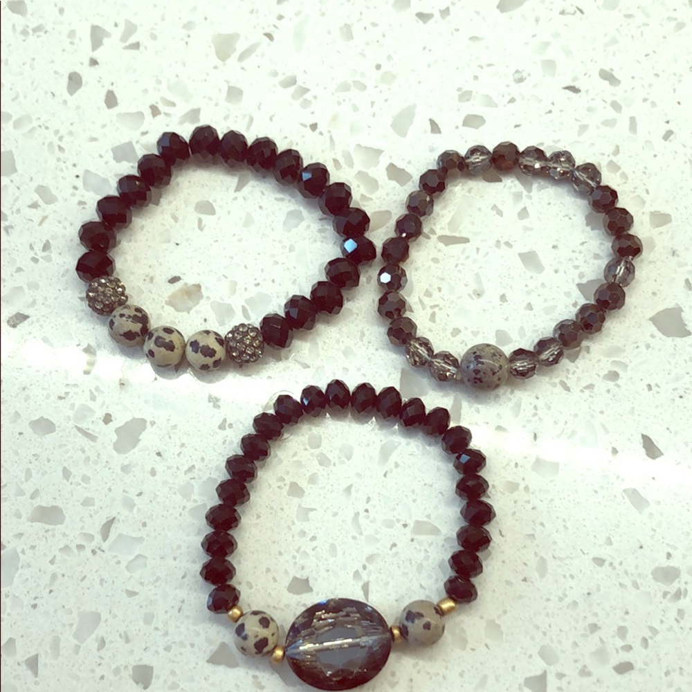 Set of 3 beaded bracelets
